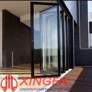 Cửa Đi Mở Xếp Gấp 4 Cánh Nhôm XingFa 10 cua di xep gap nhom cau cach nhiet