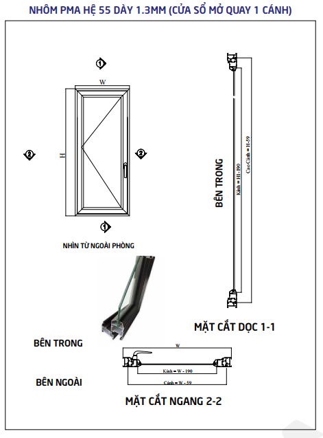 Nhôm PMA hệ 55 nhôm pma hệ 55